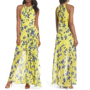 Eliza J Halter Ruffle Maxi Dress Size 18